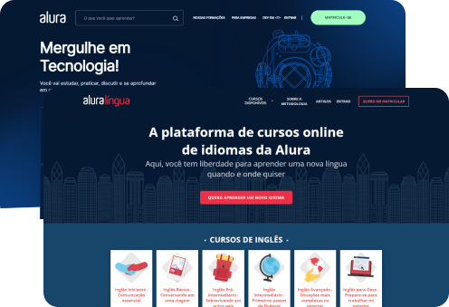 Screen of Alura+ and Alura Lingua
